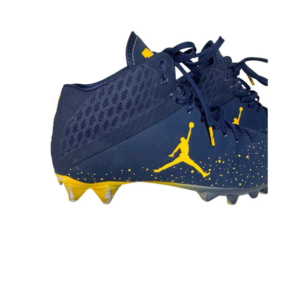 Jordan Vapor‎ Speed 2 3/4 TD Michigan Wolverines Football Cleats Navy Yellow 10